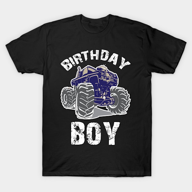 Monster Truck Birthday Boy, Boys Birthday T-Shirt by jmgoutdoors